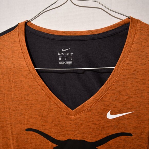 Womens NIKE DRY Dri-Fit Slim fit TOP Texas Longhorns ORANGE/Black Sizes S-XXL - Picture 6 of 7